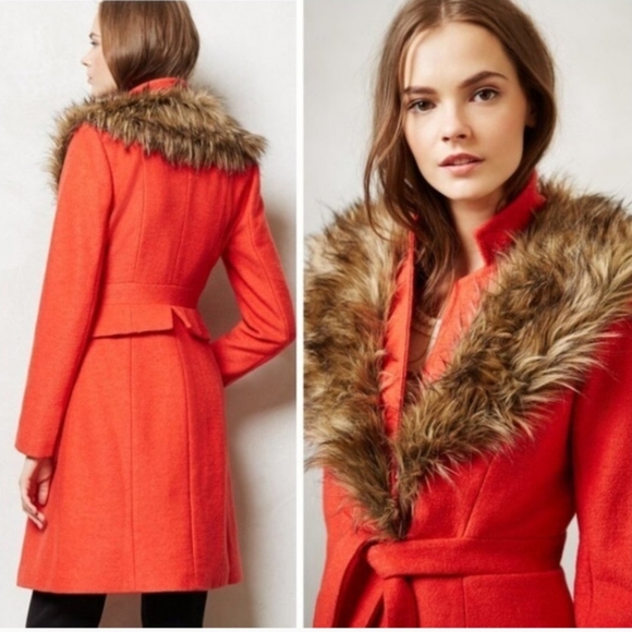 Anthropologie Plenty by Tracy Reece Montaigne coat with faux fur collar - Picture 8 of 16